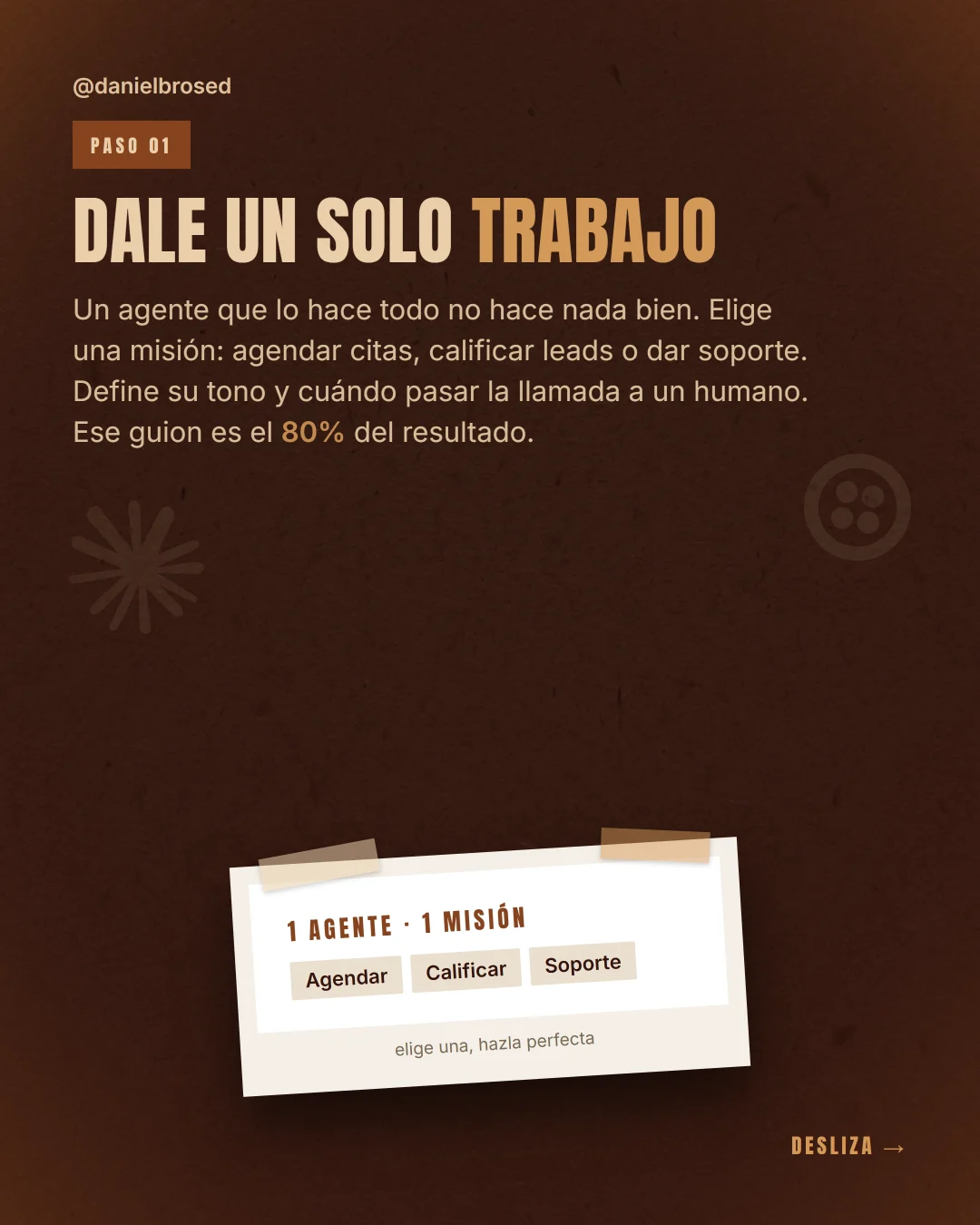 Paso 1: dale un solo trabajo al agente