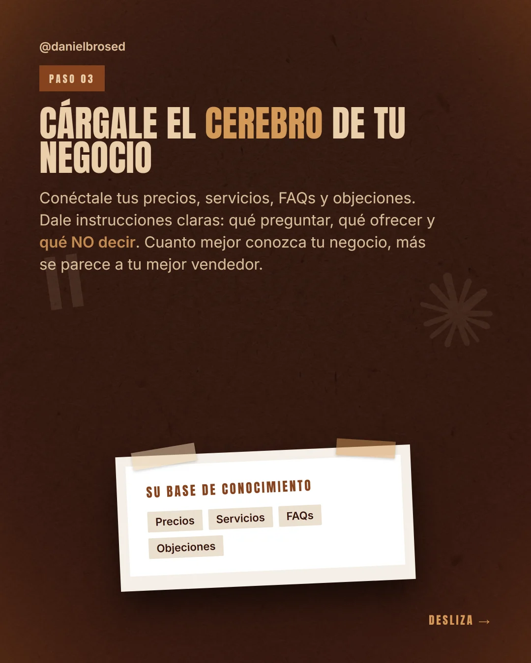 Paso 3: cargarle la información del negocio