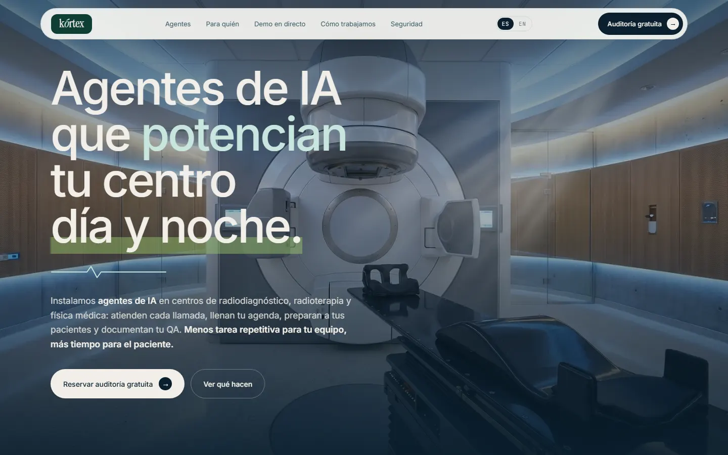 Kórtex: Web y panel de agentes