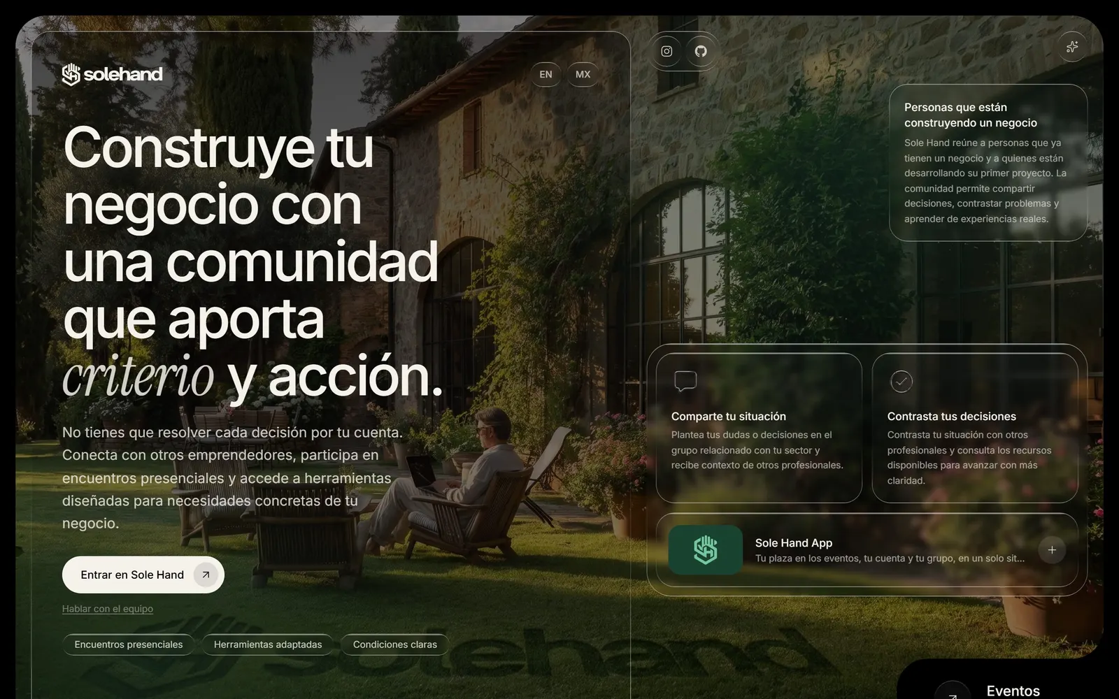 Sole Hand: Web, app y pagos